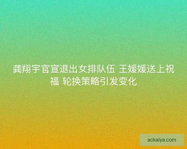 龚翔宇官宣退出女排队伍 王媛媛送上祝福 轮换策略引发变化